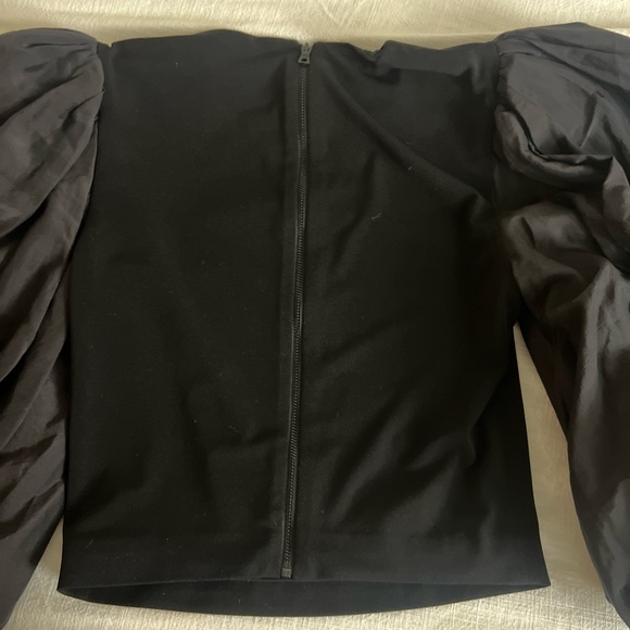 Alice and Olivia puff sleeve black blouse top - Picture 6 of 6